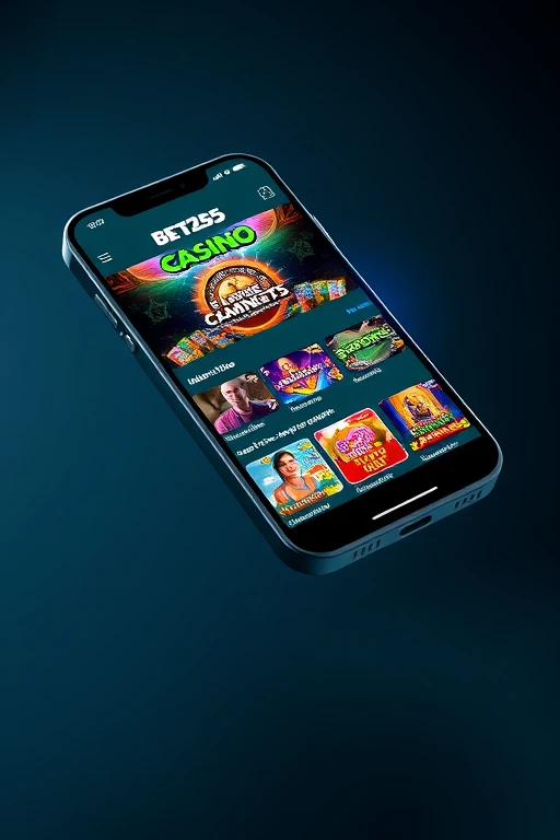 Smartphone 3D exibindo o aplicativo Bet365 Casino